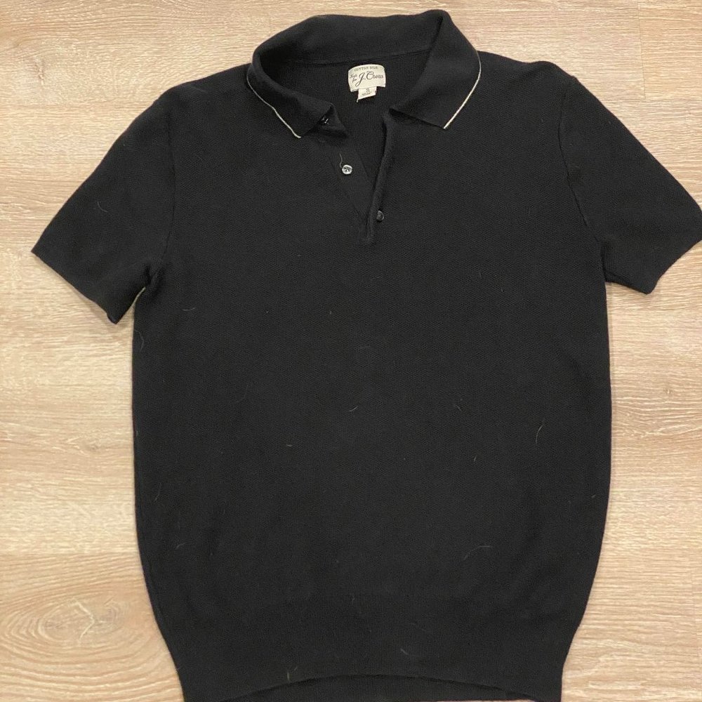 J Crew Men's Black Knit Polo